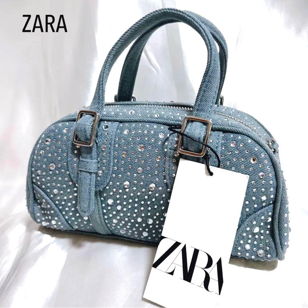 Zara Blue Embellished Women's Bag